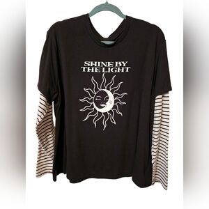 Torrid Black Graphic Long Sleeve Shirt, Sz 2XL